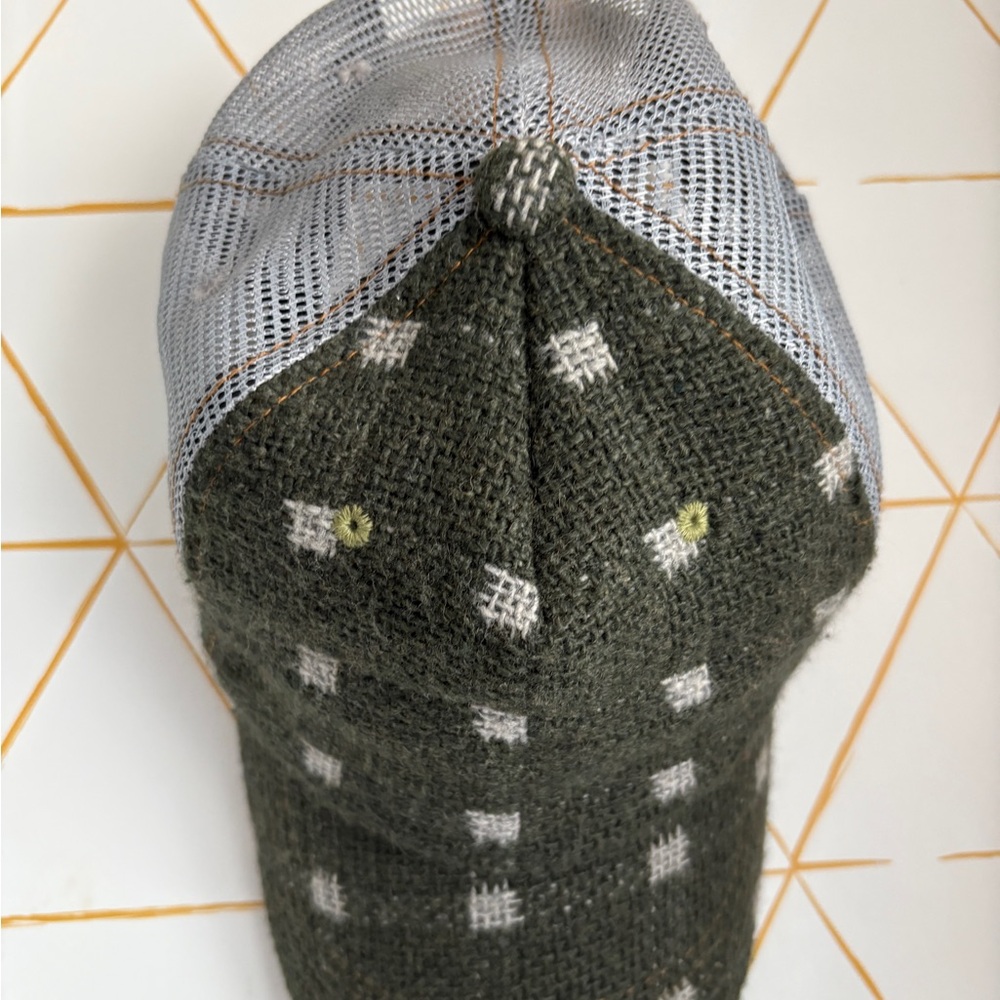 Charcoal Fabric  and Gray Checkered Cap Von Dutch